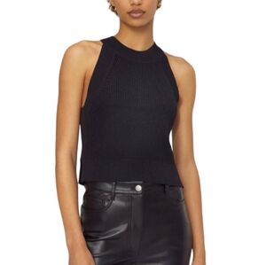 Aritzia Wilfred New Halter Knit Tank Black Size Small